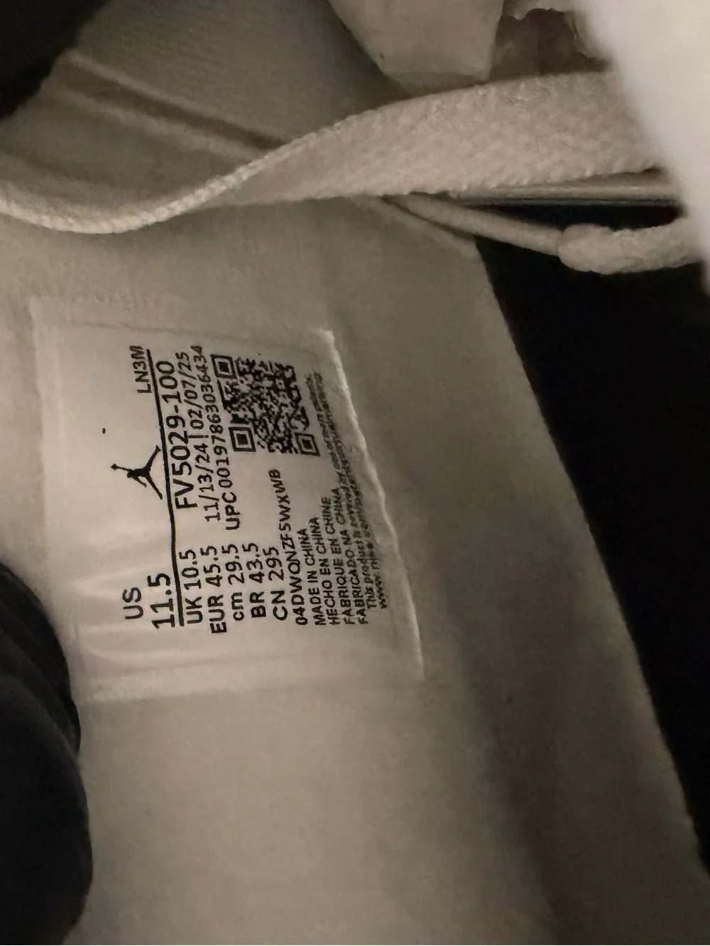 Nike Air Jordan 4 Retro OG White Cement 2025 FV5029-100 Size 11.5 New DS